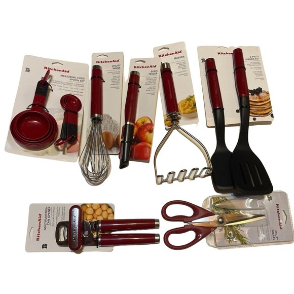 KitchenAid‎ Red Utensils 16 Pc KQ359OHERA Kitchen Tools NEW With Tags! - Picture 1 of 6